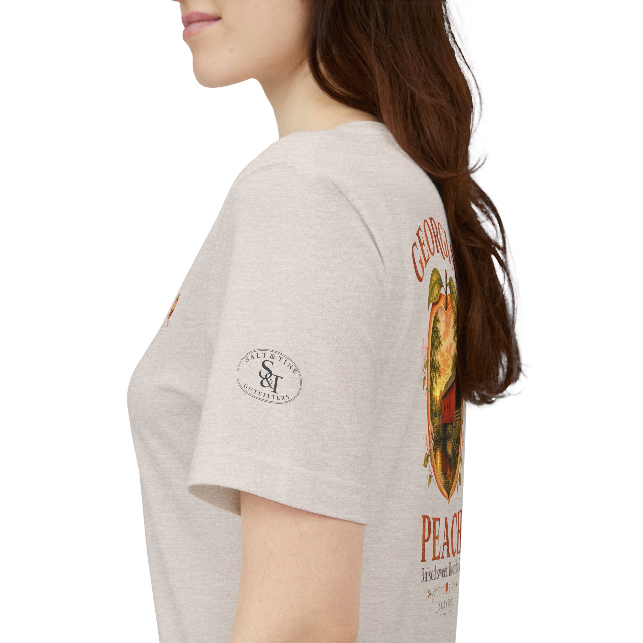 Georgia Peach Historic Bridge Tee — Ladies' Classic Short Sleeve