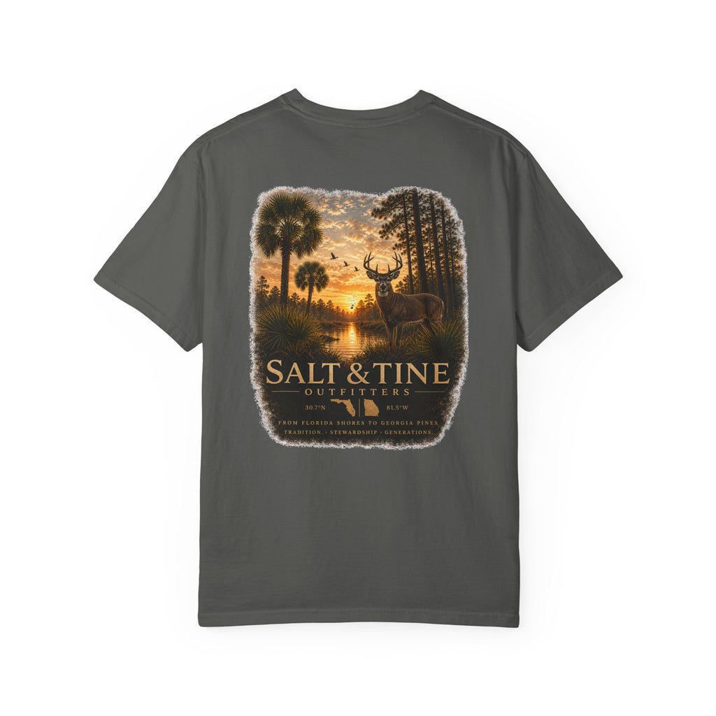 Deer Sunset and Marsh T-Shirt for men and women