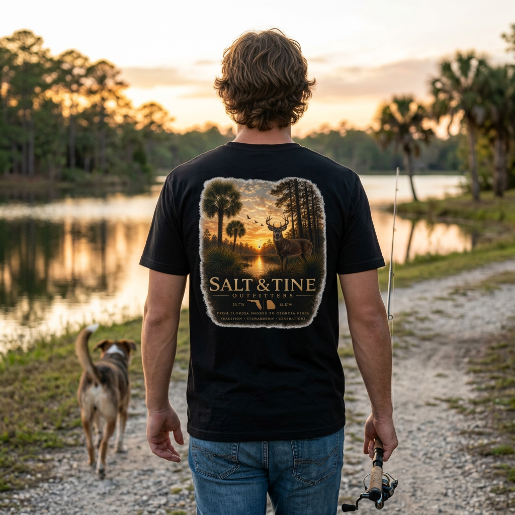 Deer Sunset and Marsh T-Shirt for men and women