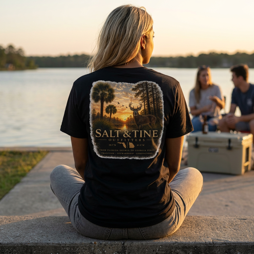 Deer Sunset and Marsh T-Shirt for men and women
